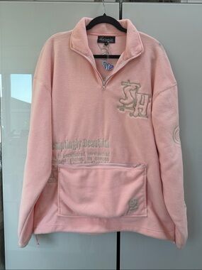 SugarHill artsy, streetwear Pink Quarter-Zip Fleece Pullover